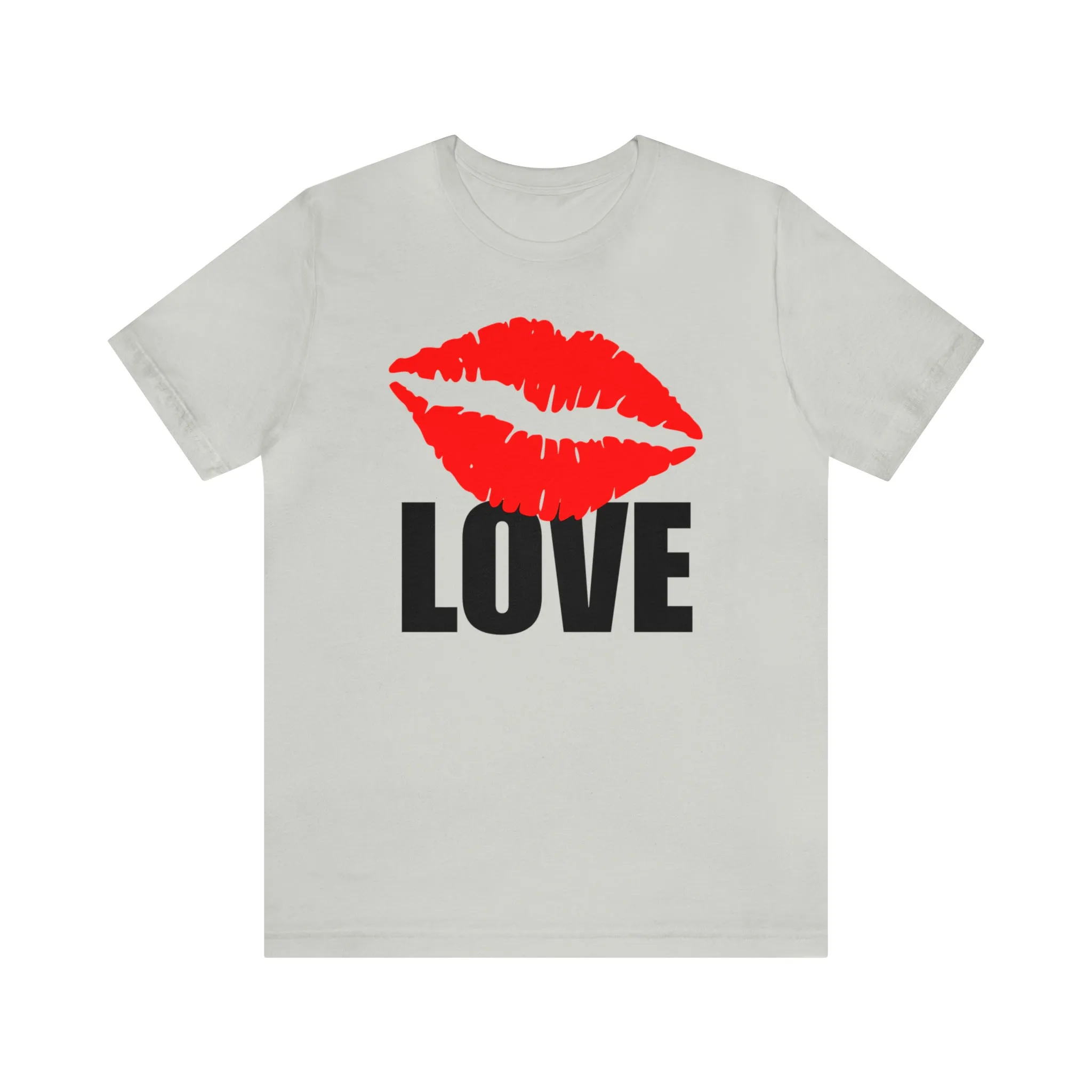Kiss Love Happy Valentine's Day T-Shirt | Sweetheart Love Tee |  Bella Canvas 3001 Unisex |  I Love You Short Sleeve Tshirt