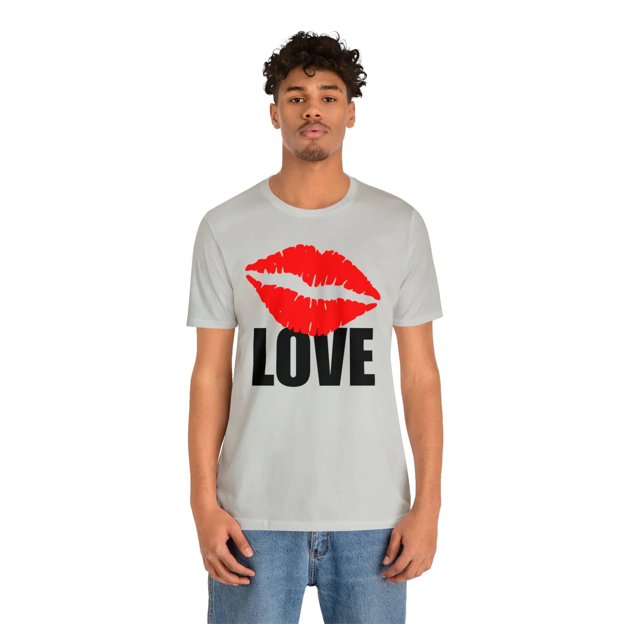 Kiss Love Happy Valentine's Day T-Shirt | Sweetheart Love Tee |  Bella Canvas 3001 Unisex |  I Love You Short Sleeve Tshirt