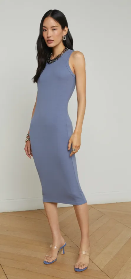L'Agence - Nura Sleeveless Midi T-Shirt Dress - Wild Wind