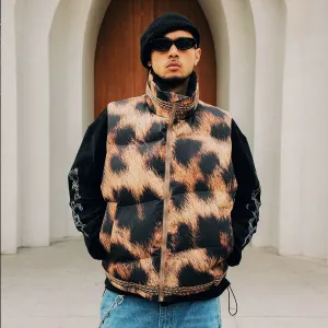 Leopard Print Puffer Vest