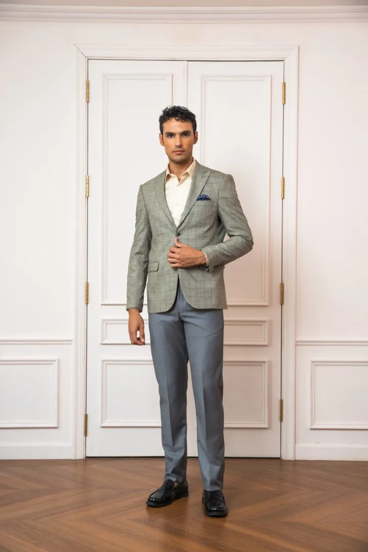 Light Brown Check Coat MEC332-LBR