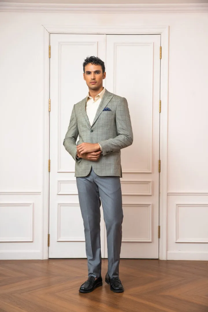 Light Brown Check Coat MEC332-LBR