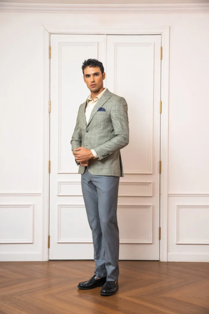 Light Brown Check Coat MEC332-LBR