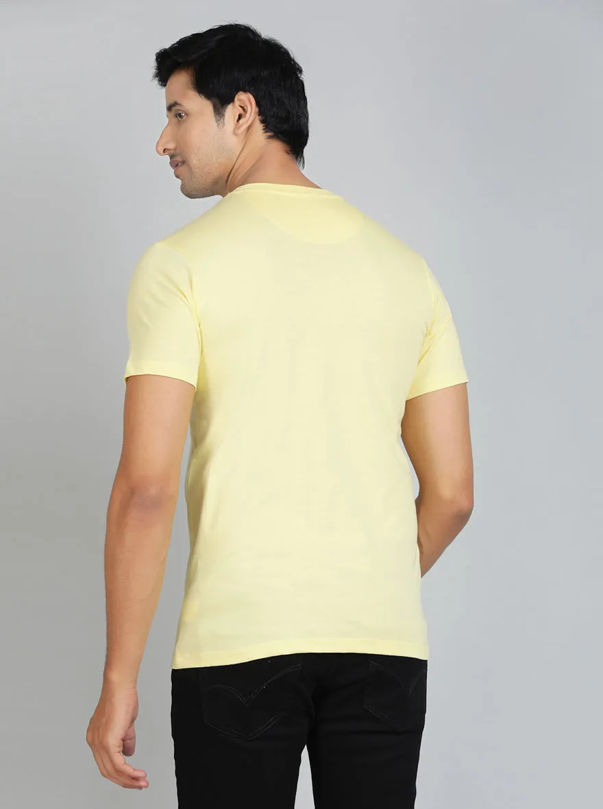 Light Yellow Solid Slim Fit T-Shirt | JadeBlue