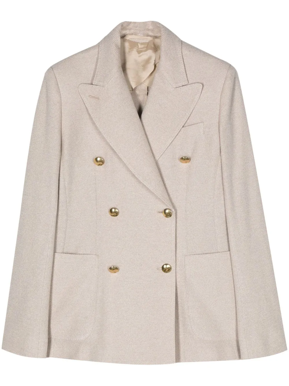 Linen blend single-breasted jacket