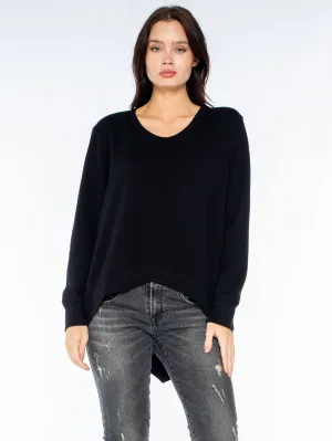 Long Sleeve Basic Big Back Slant Sweatshirt