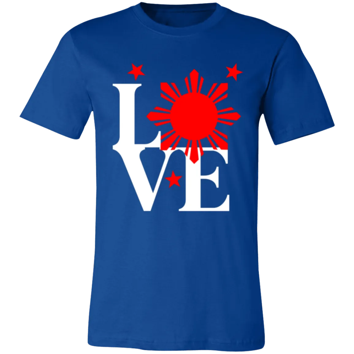 Love with Red Sun and Stars Unisex Jersey T-Shirt
