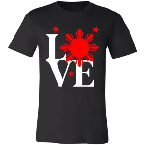 Love with Red Sun and Stars Unisex Jersey T-Shirt