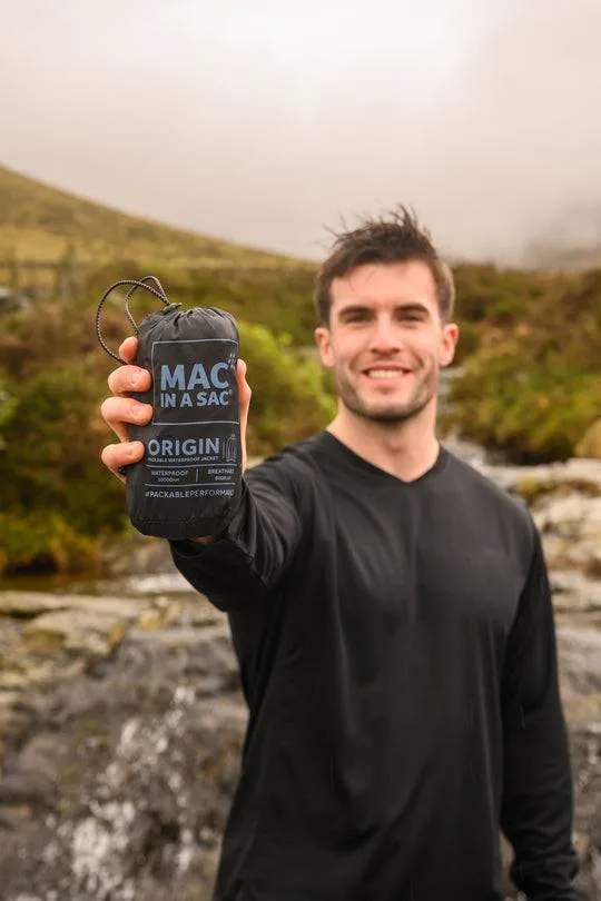 Mac in a Sac Adults Origin Waterproof Breathable Windproof Unisex Packable Jacket-NAVY