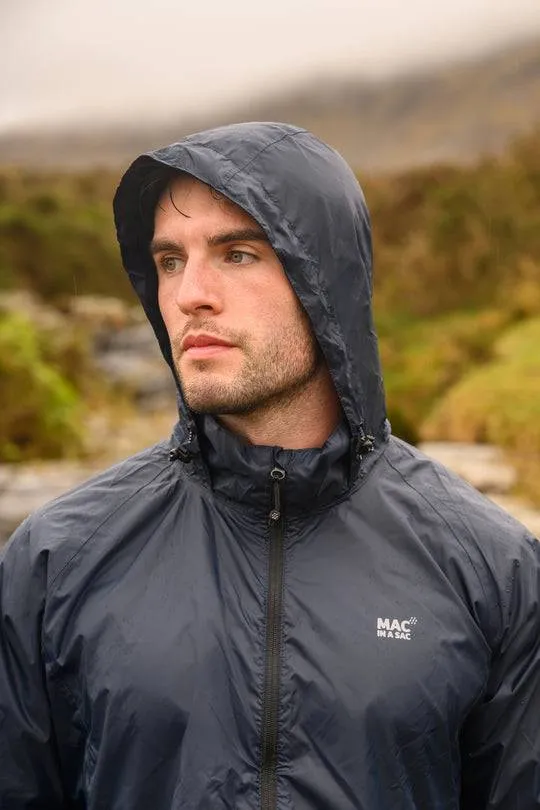 Mac in a Sac Adults Origin Waterproof Breathable Windproof Unisex Packable Jacket-NAVY