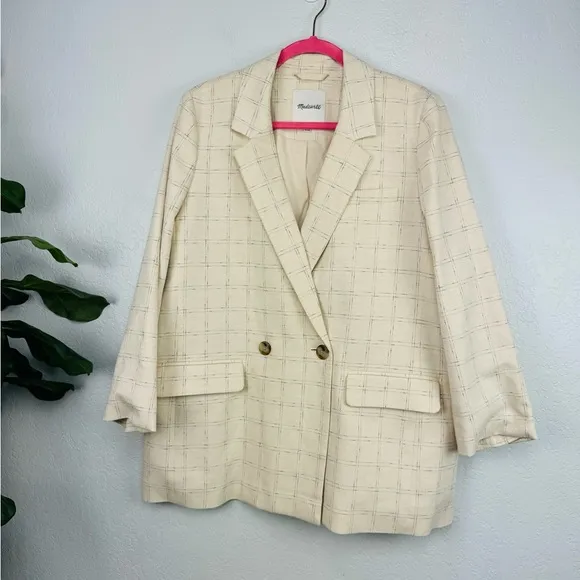 Madewell The Plus Caldwell Double-Breasted Blazer Ghent Plaid XL