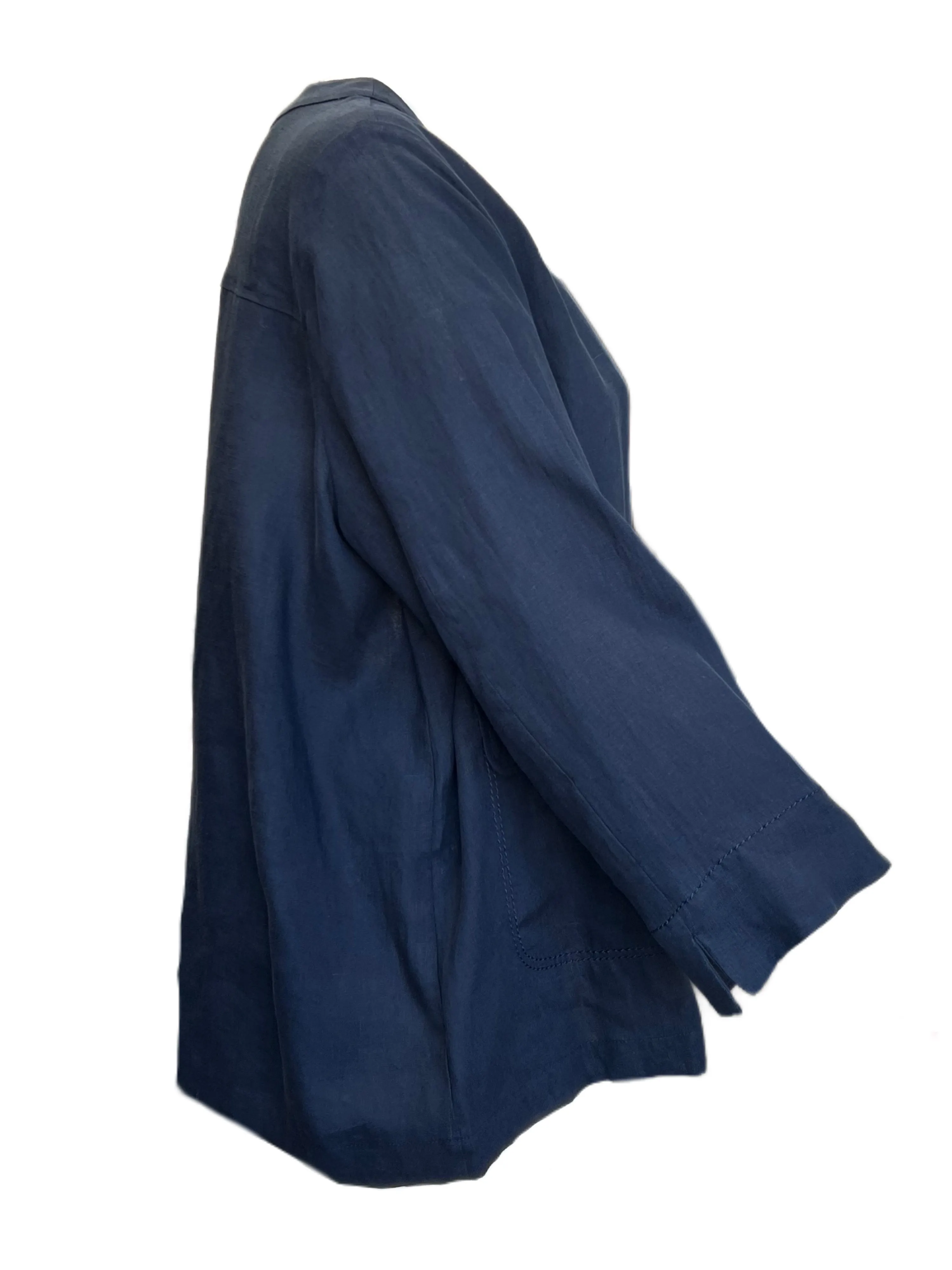 Marina Rinaldi Women's Blue Cereale Button Closure Jacket NWT