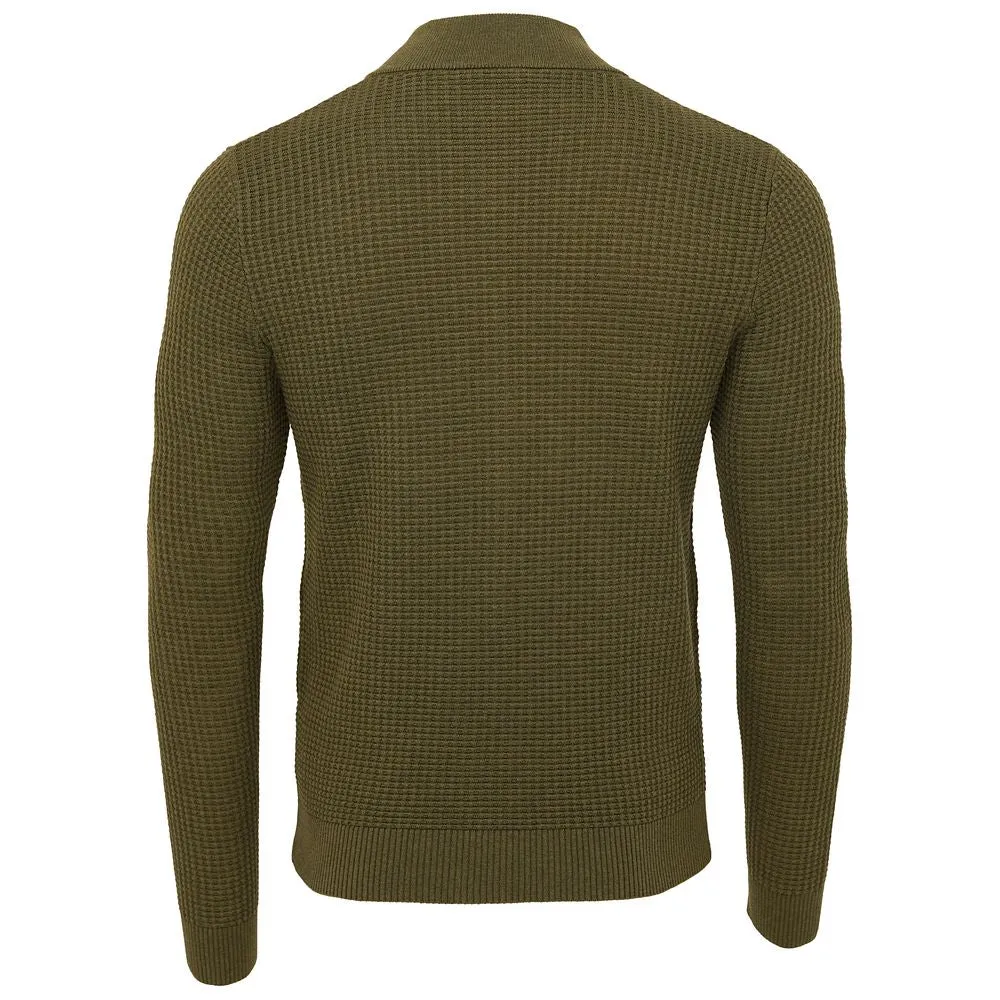 Mens Arundal Merino Blend Waffle Knit Jacket