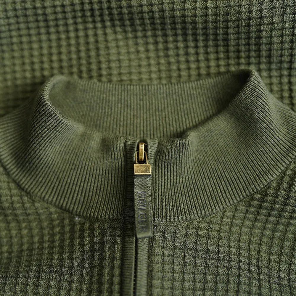 Mens Arundal Merino Blend Waffle Knit Jacket