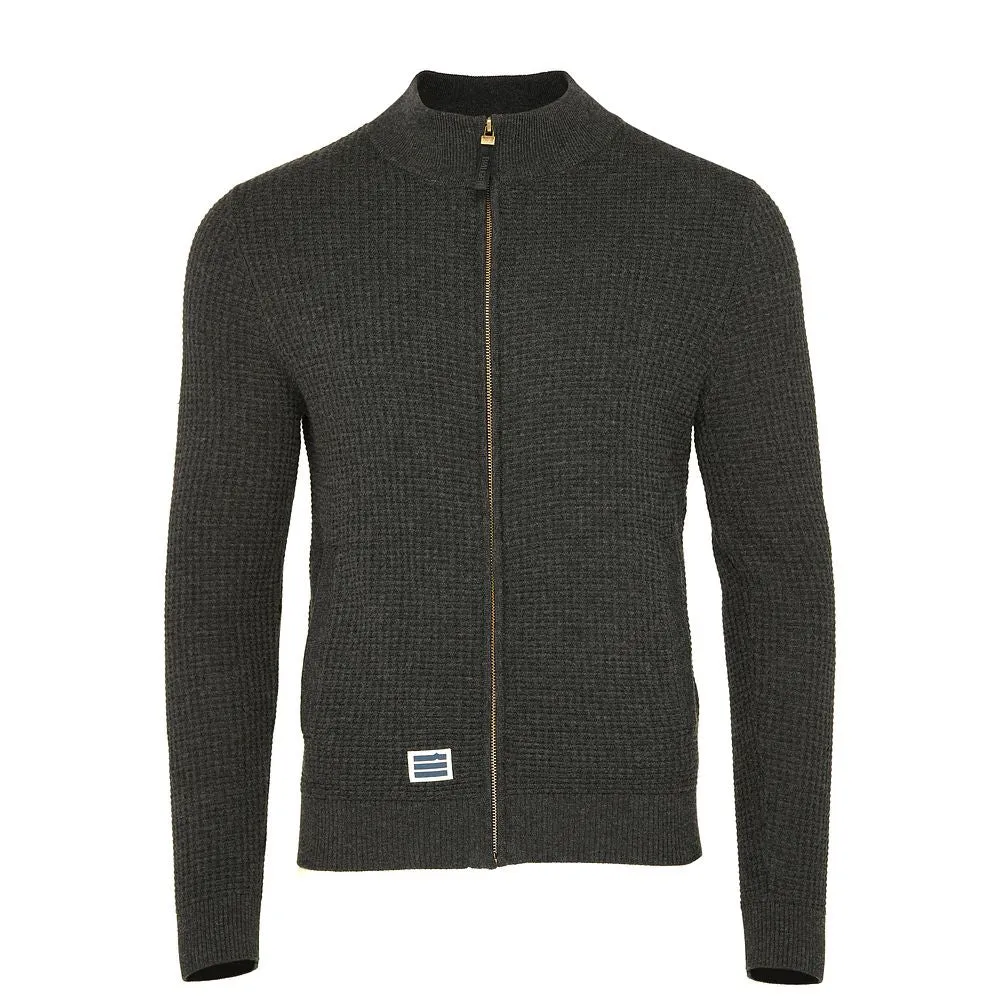 Mens Arundal Merino Blend Waffle Knit Jacket