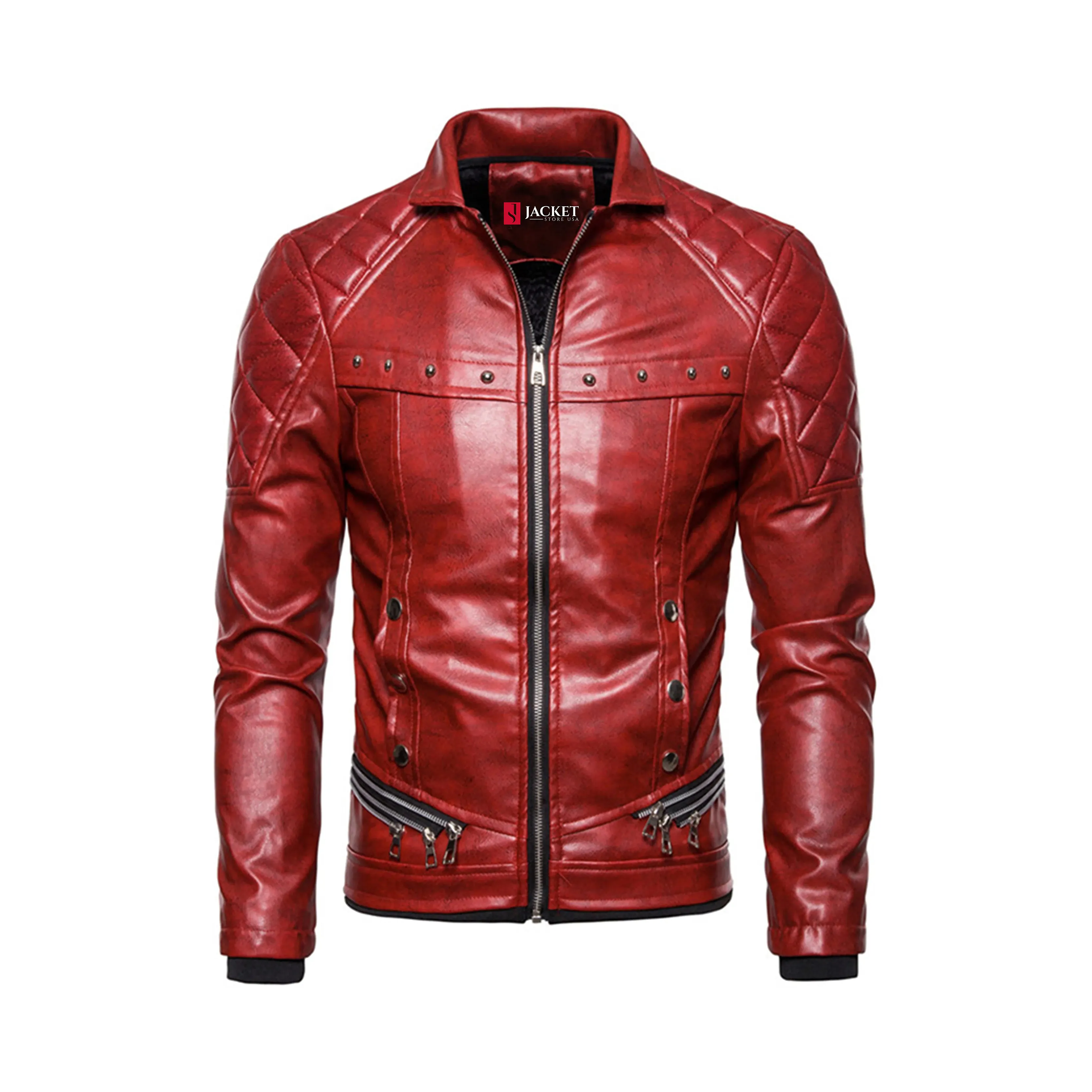 Men's Removable Fur Collar Motorcycle Jacket “ Premium Leather, Classic Biker Style