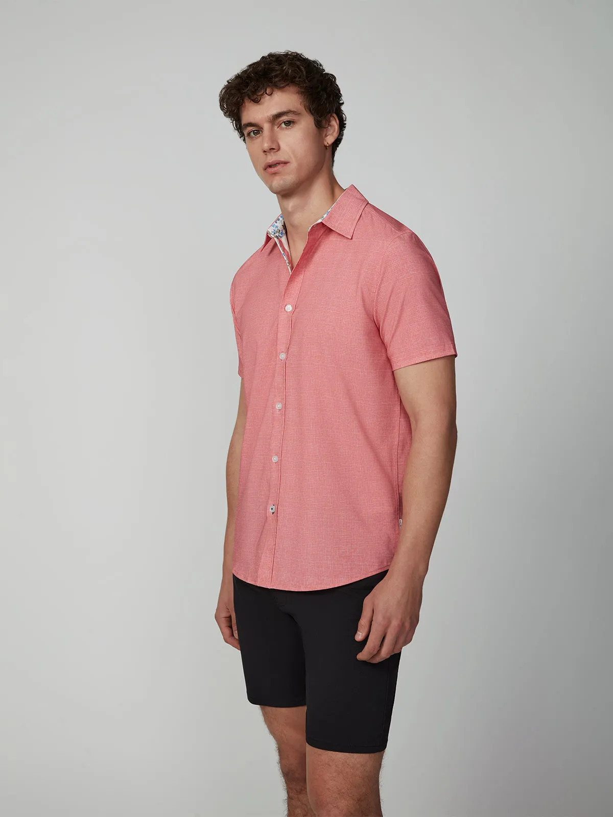 Men's Short Sleeve Textured 4-Way Stretch Shirt