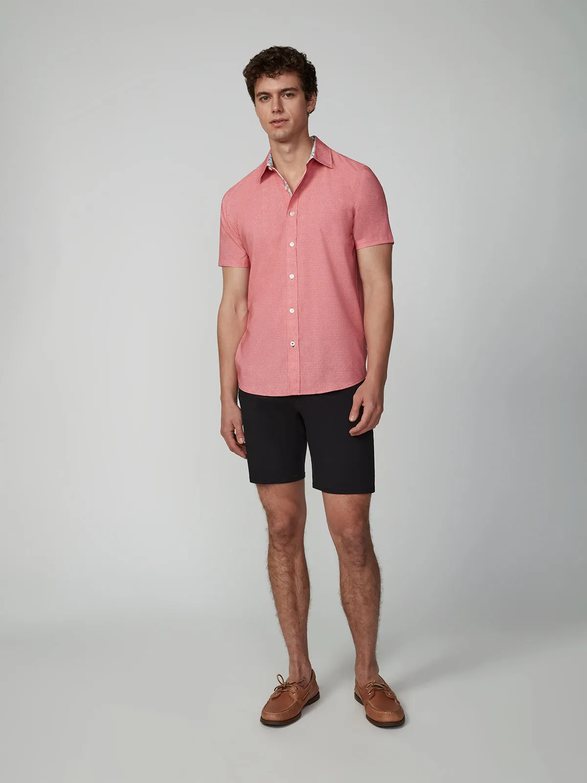 Men's Short Sleeve Textured 4-Way Stretch Shirt