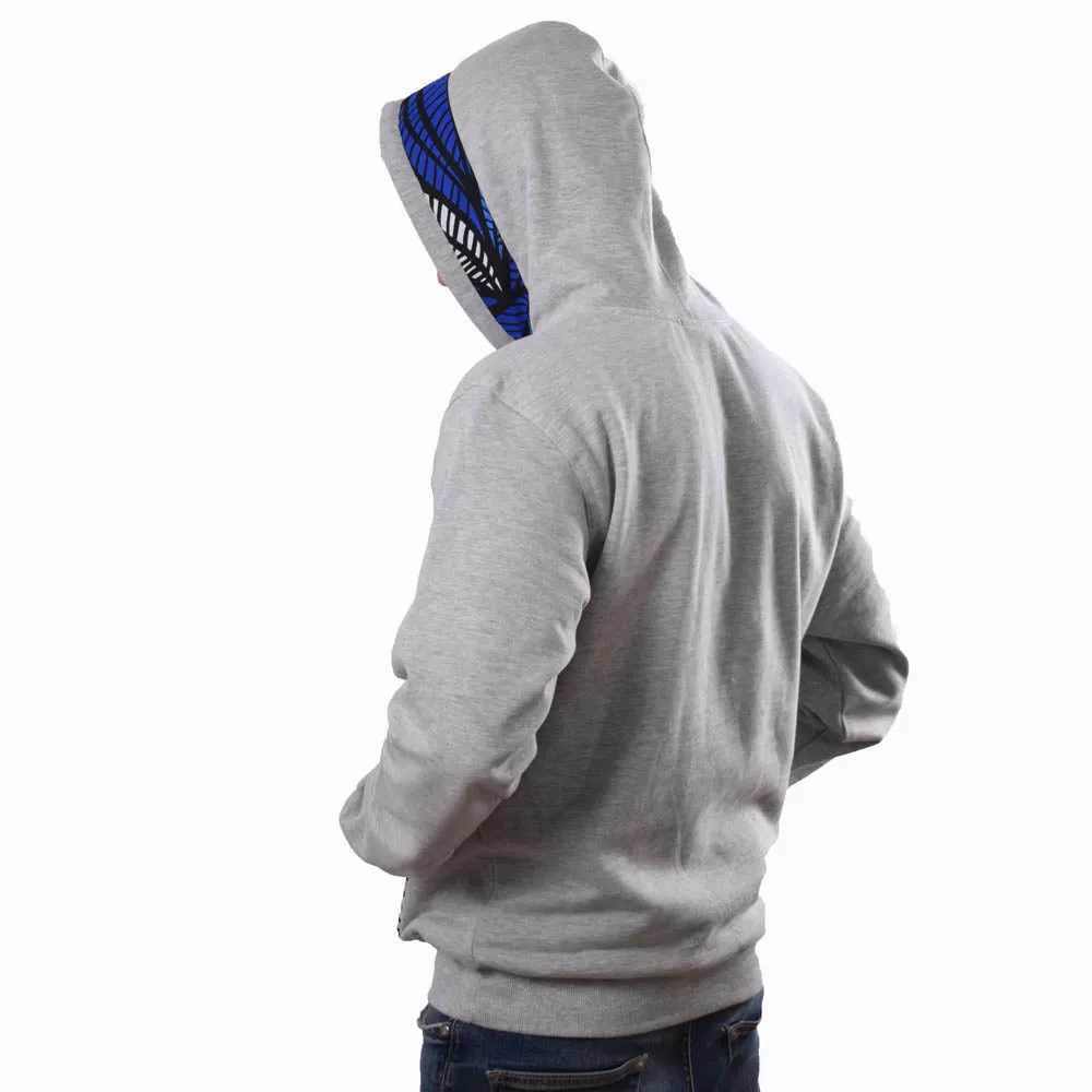 MU Cotton Fleece Hoodies with Kitenge - Grey