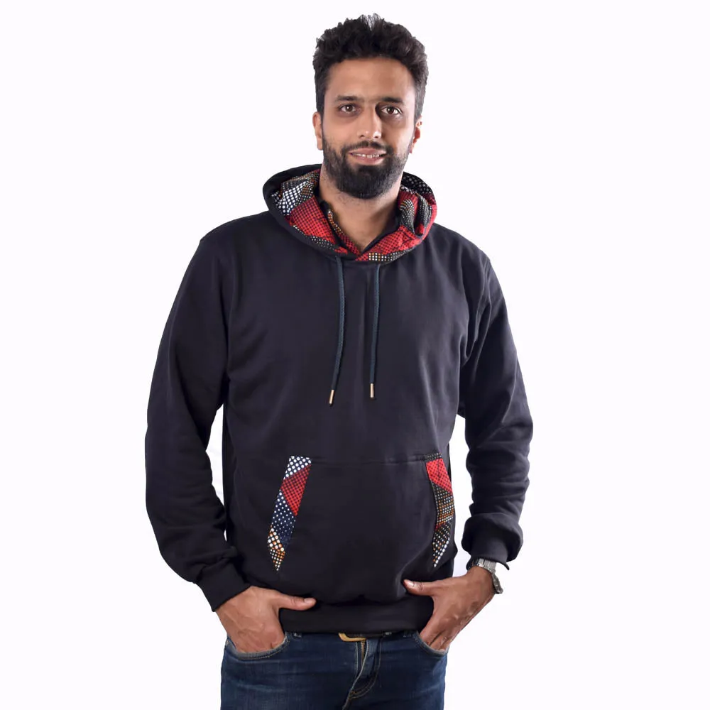 MU Cotton Fleece Hoodies with Kitenge - Grey