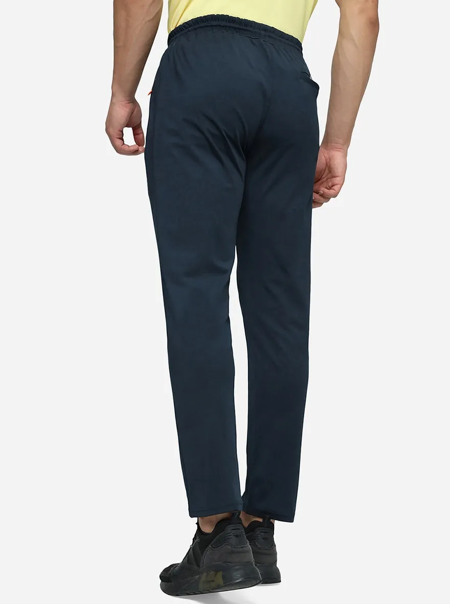 Navy Blue Solid Slim Fit Track Pant | Jade Play