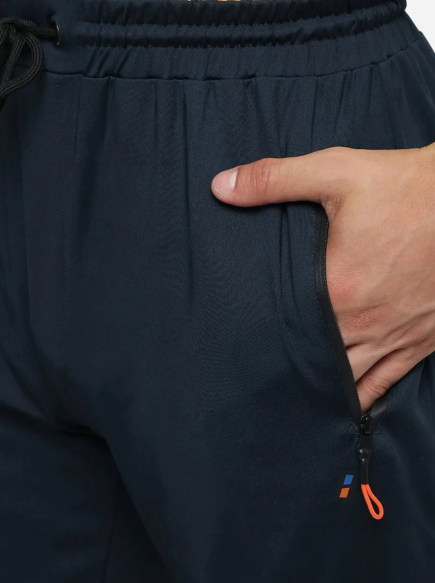Navy Blue Solid Slim Fit Track Pant | Jade Play