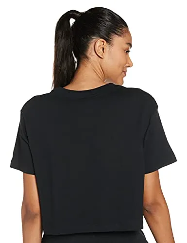 Nike Womens NSW Tee Essential Crop Icon T-Shirts BV6175-010 Size XS Black/White