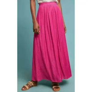 NWT Anthropologie Akemi   Kin Paros in Raspberry Pink Paisley Maxi Skirt 4 $118