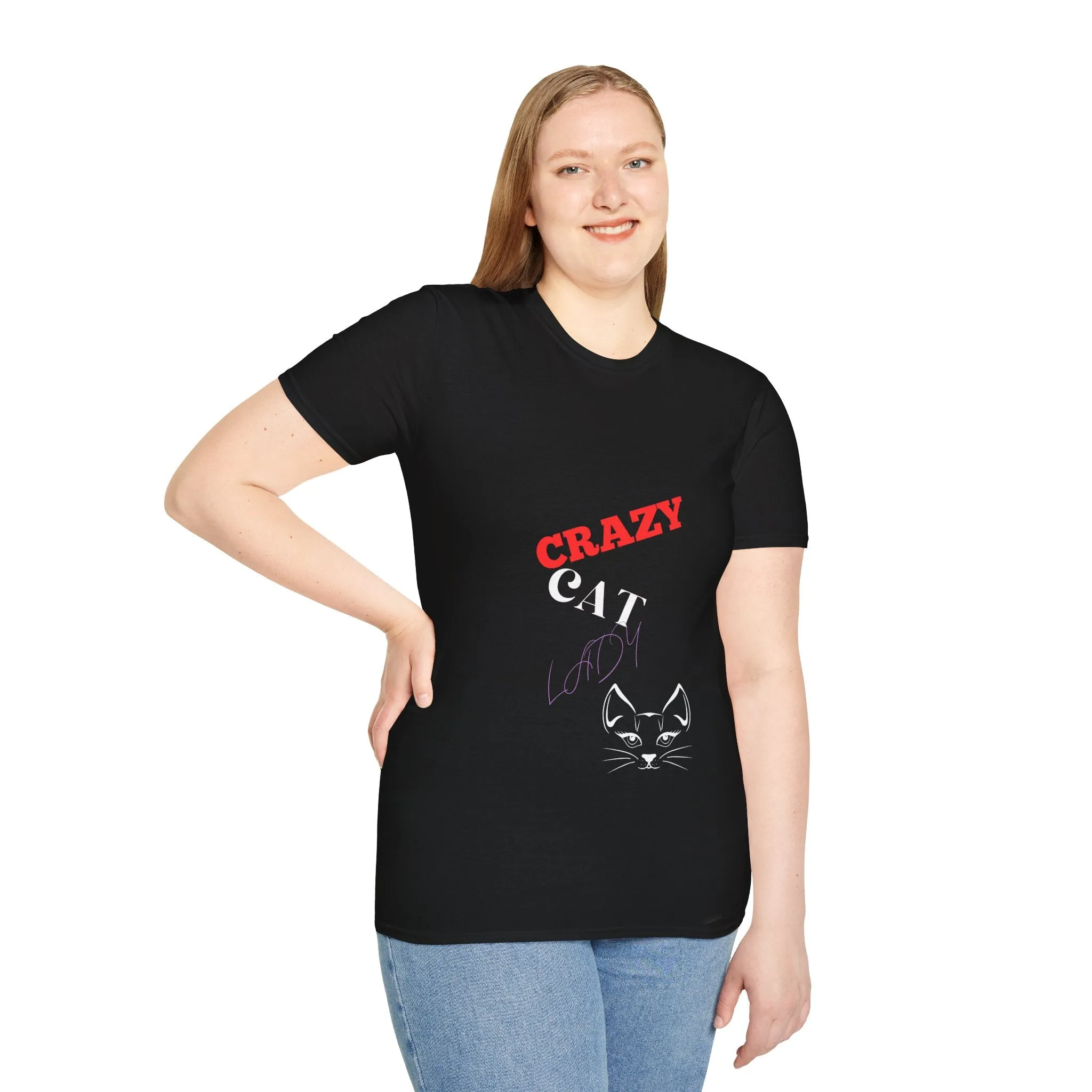 Official Crazy Cat Lady (Design 2) - Unisex Softstyle T-Shirt