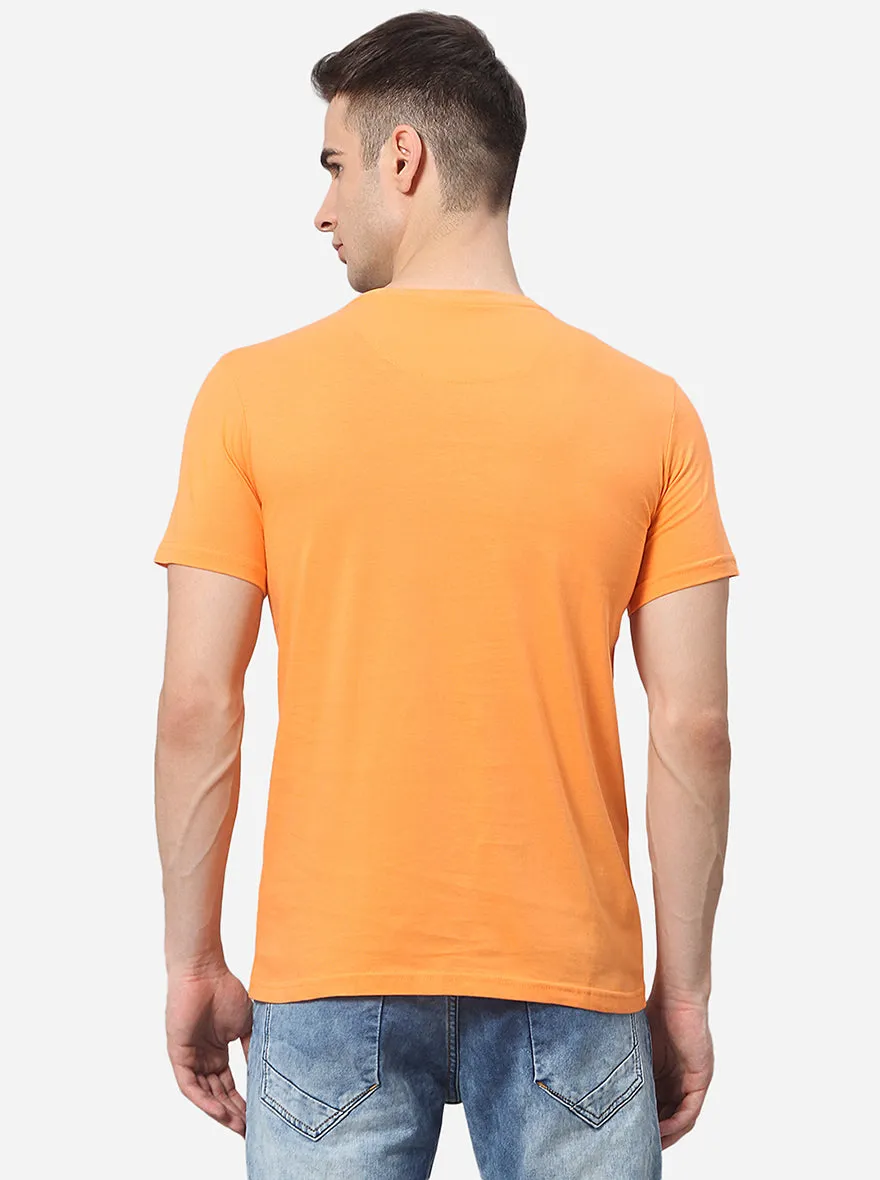 Orange Solid Slim Fit T-Shirt | JadeBlue