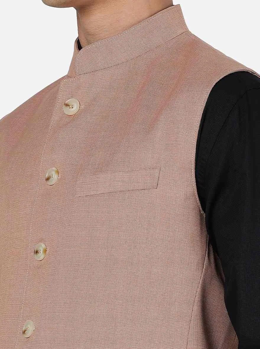 Orange Textured Regular Fit Modi Jacket | JadeBlue
