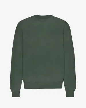 Organic Oversized Crew Sweater in midnight forest