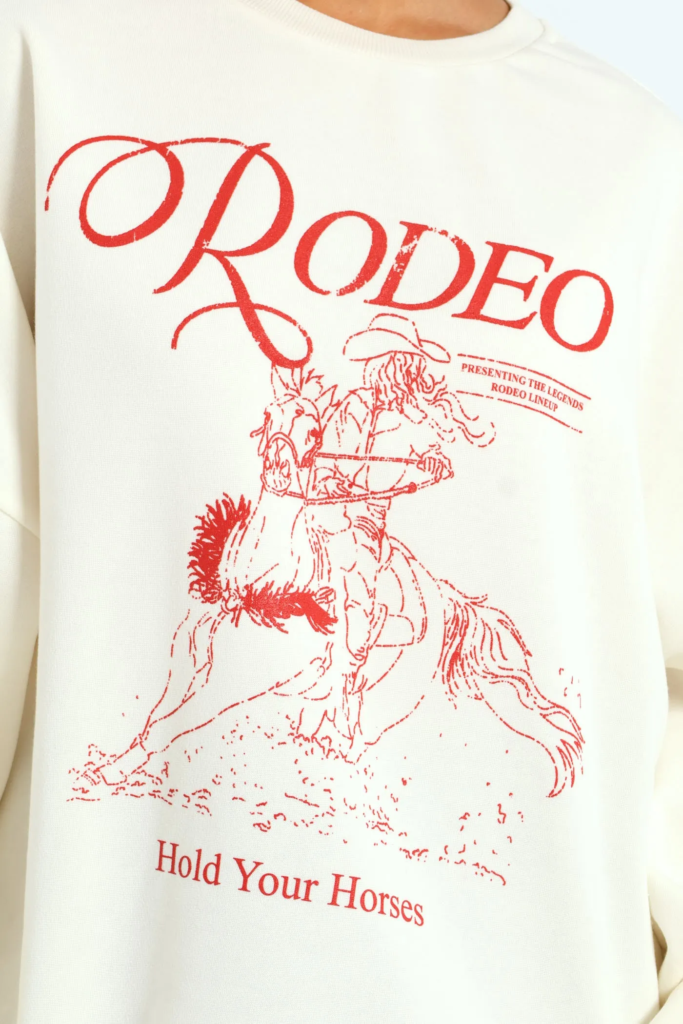 Oversized Crew Rodeo Sweater - Cream