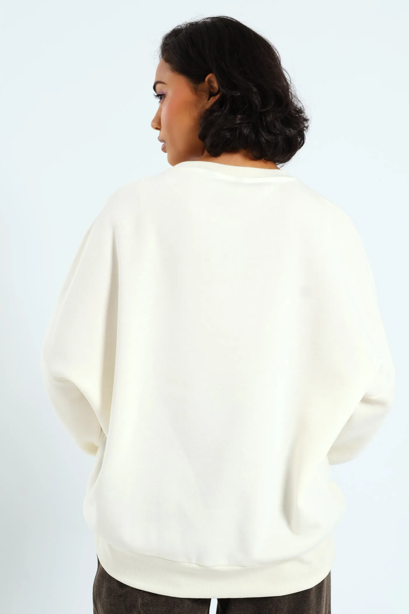 Oversized Crew Rodeo Sweater - Cream