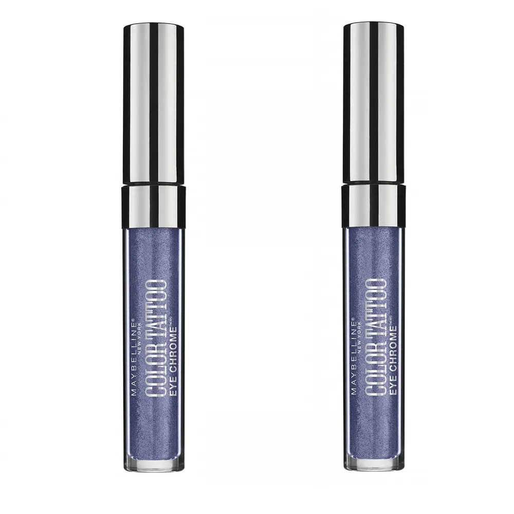 Pack of 2 Maybelline New York Color Tattoo Eye Chrome Eyeshadow, Bold Sapphire 560