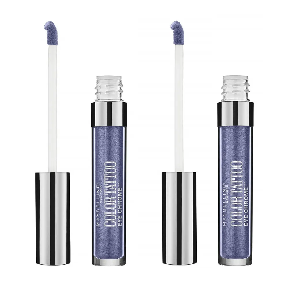 Pack of 2 Maybelline New York Color Tattoo Eye Chrome Eyeshadow, Bold Sapphire 560