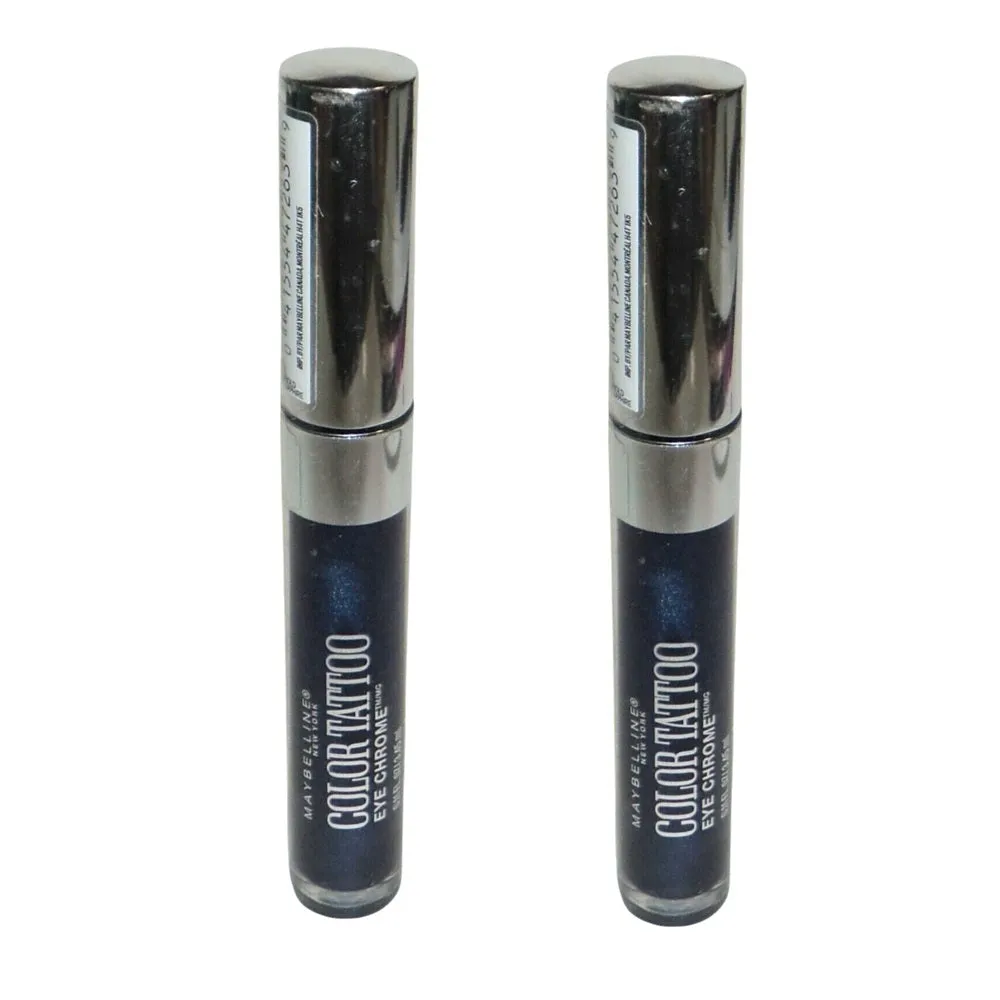 Pack of 2 Maybelline New York Color Tattoo Eye Chrome Eyeshadow, Bold Sapphire 560
