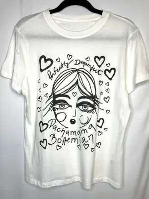 Perfectly Imperfect Face Love black and white T-Shirt