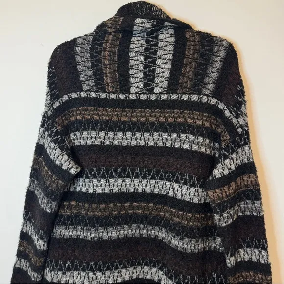 Peruvian Connection Wool Silk Blend Long Cardigan Size Medium Cozy Sweater