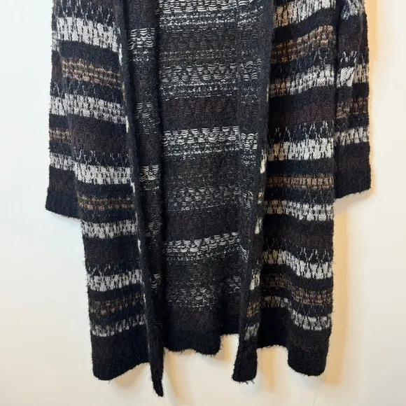 Peruvian Connection Wool Silk Blend Long Cardigan Size Medium Cozy Sweater
