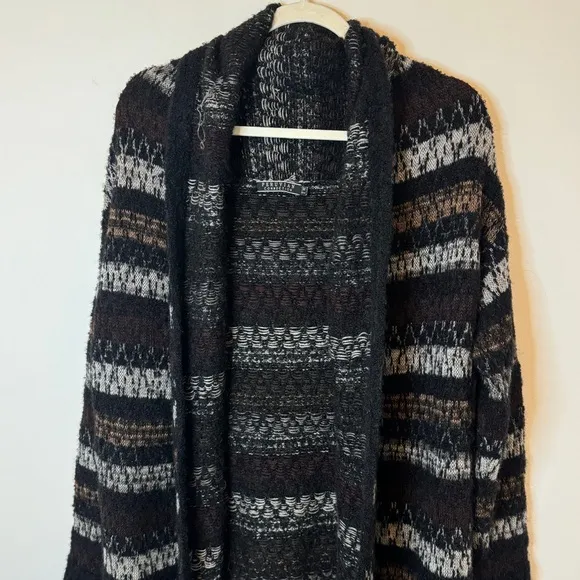 Peruvian Connection Wool Silk Blend Long Cardigan Size Medium Cozy Sweater