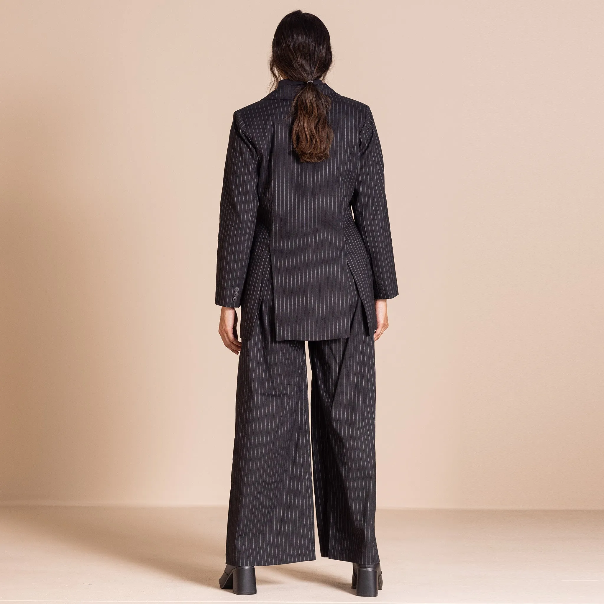 pinstripe equestrian coat