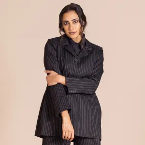 pinstripe equestrian coat