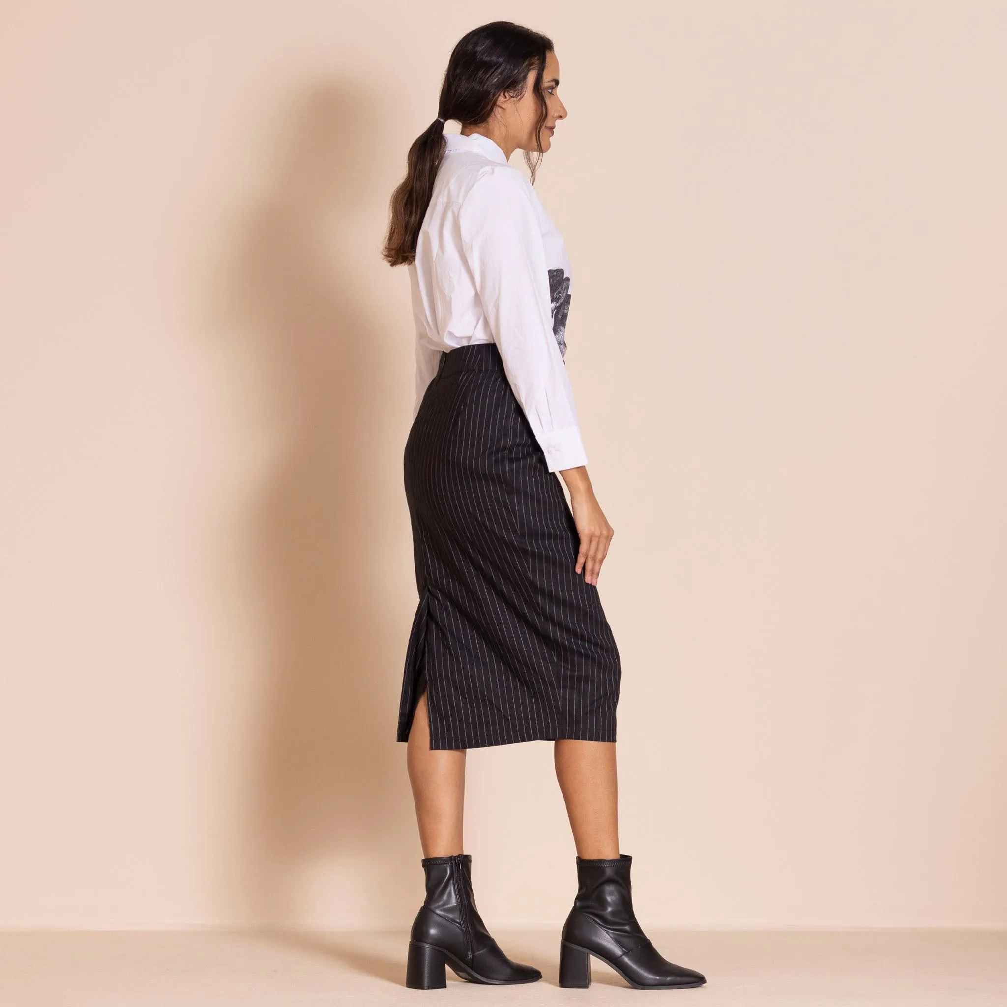 pinstripe monroe skirt