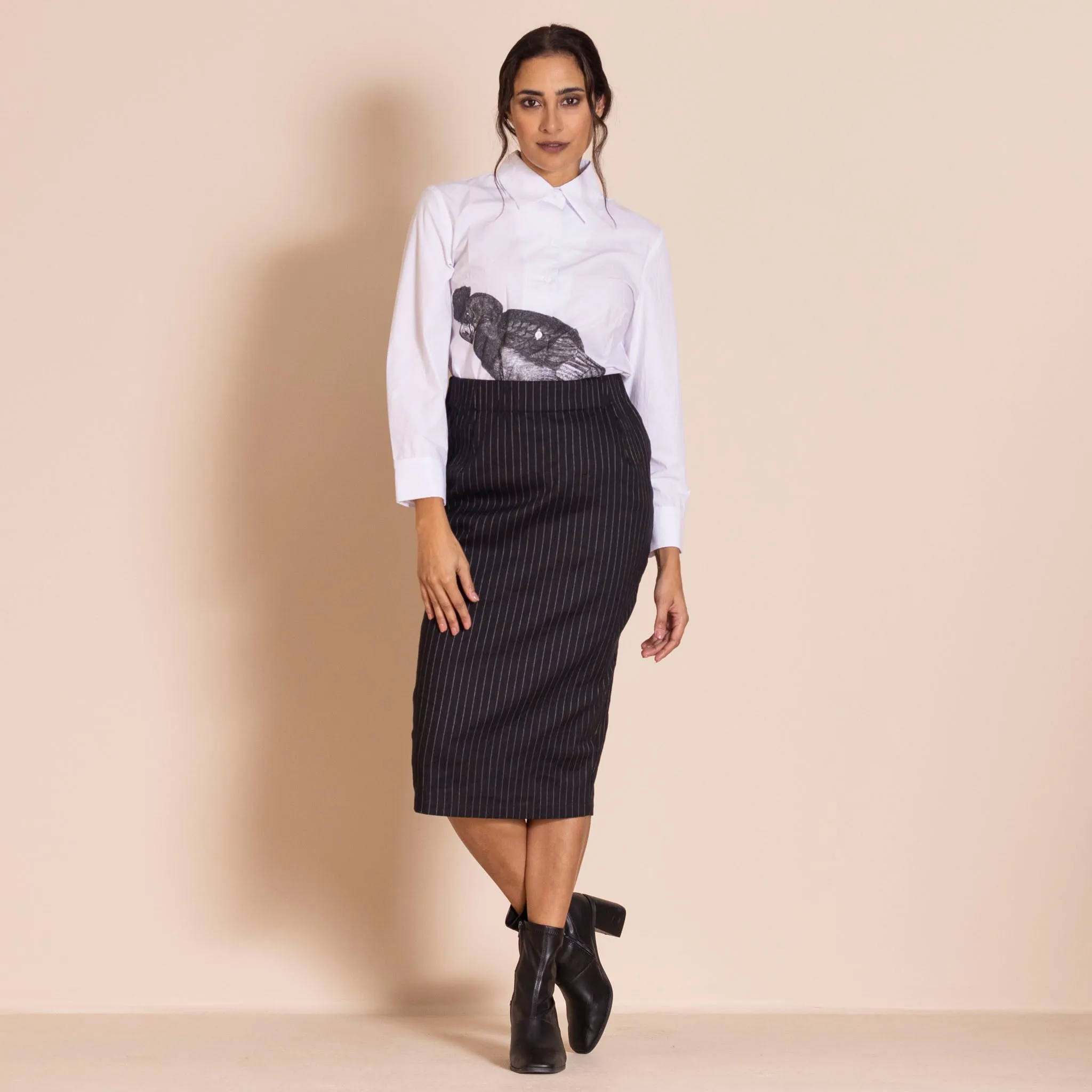 pinstripe monroe skirt