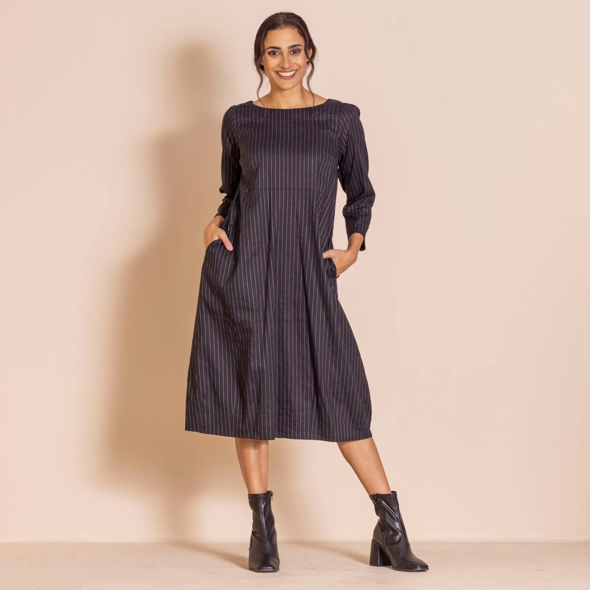 pinstripe  romance dress