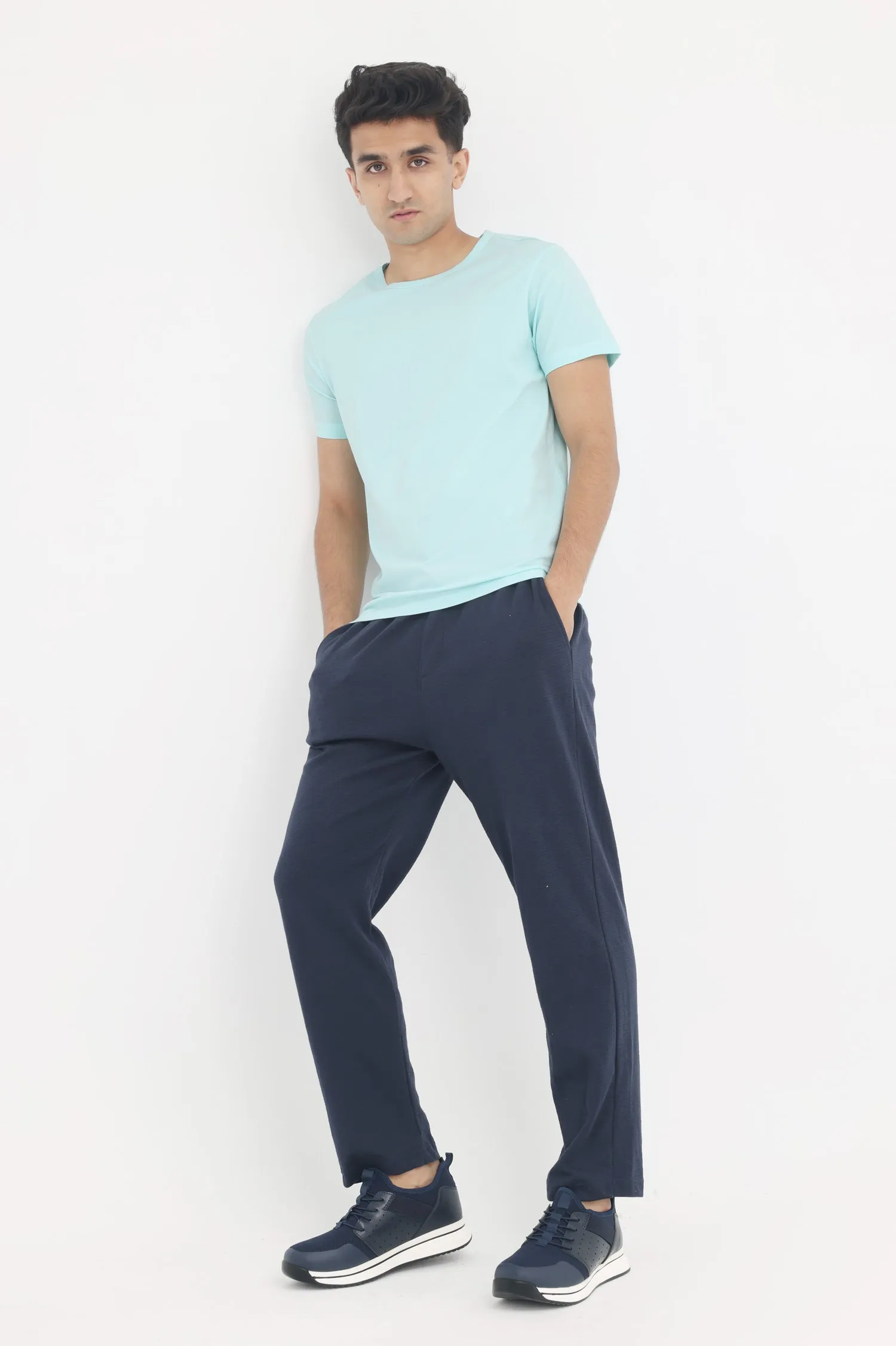 PREMIUM COTTON CREW NECK TEE-SKY-BLUE
