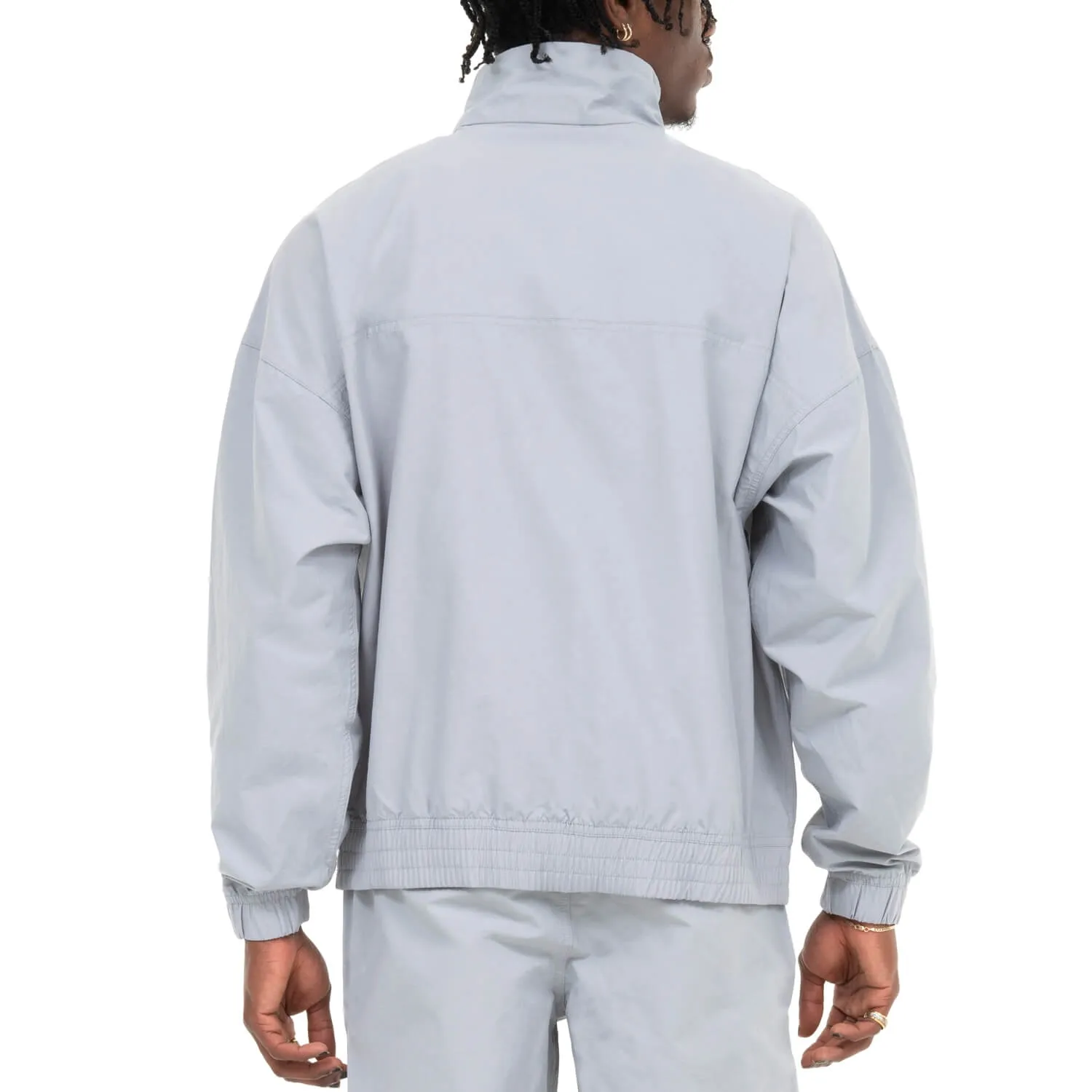 Pro Club Men's Comfort Cotton/Nylon Half Zip Track Jacket - SILVER