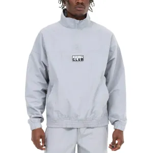 Pro Club Men's Comfort Cotton/Nylon Half Zip Track Jacket - SILVER