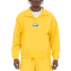 Pro Club Men's Comfort Cotton/Nylon Half Zip Track Jacket - YELLOW